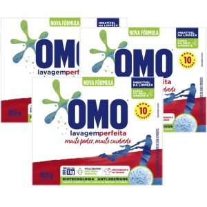 Kit 03 Sabão em Pó Lavagem Perfeita 800g